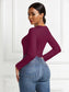 Round Neck Long Sleeve Bodysuit nicholesgifts