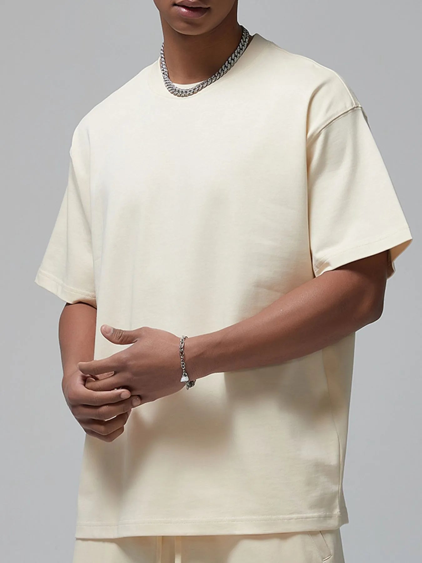 Men's Oversized Crew Neck T-Shirt Trendsi