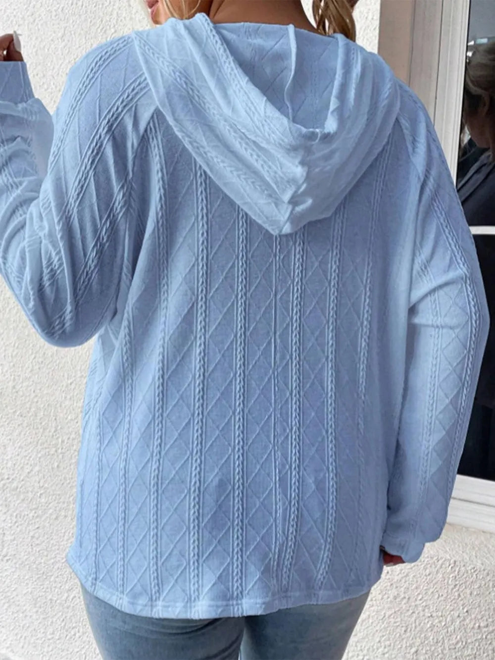 Full Size Drawstring Long Sleeve Hoodie Trendsi
