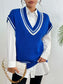 Contrast Trim V-Neck Sweater Vest nicholesgifts