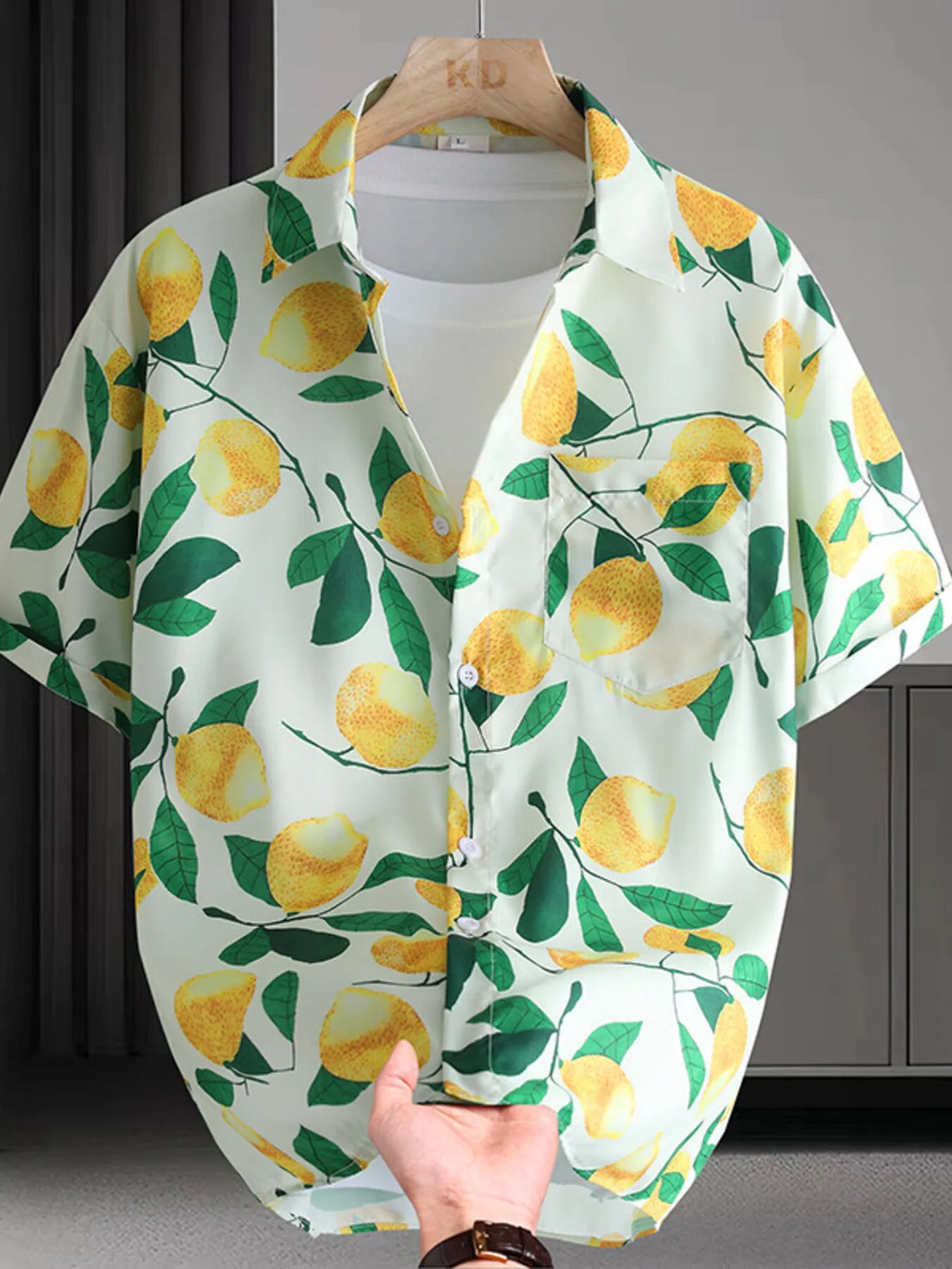 Men's Plus Size Hawaiian Print Short Sleeve Shirt NicholesGifts