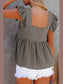 Full Size Ruffled Square Neck Cap Sleeve Blouse nicholesgifts