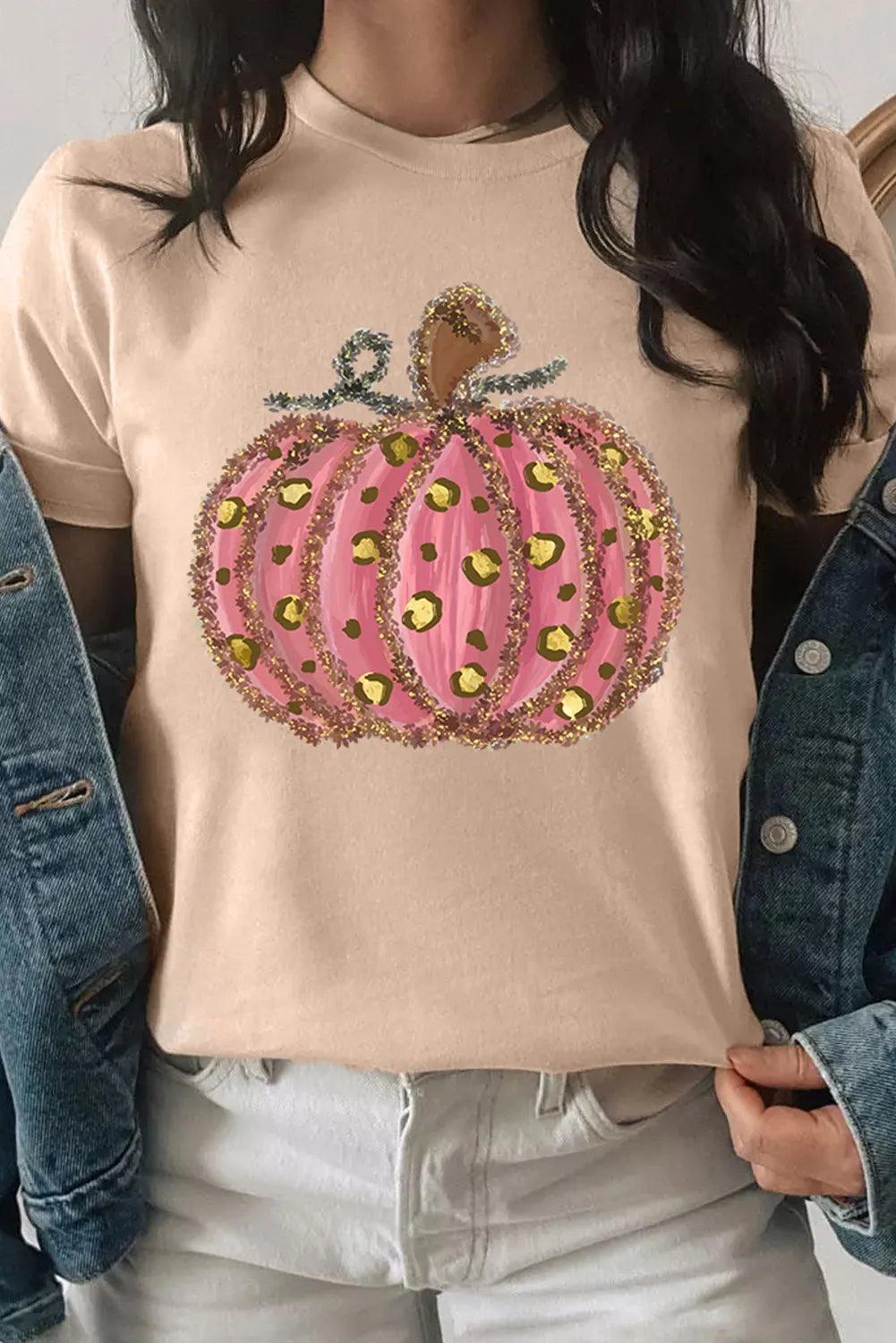Pumpkin Round Neck Short Sleeve T-Shirt NicholesGifts