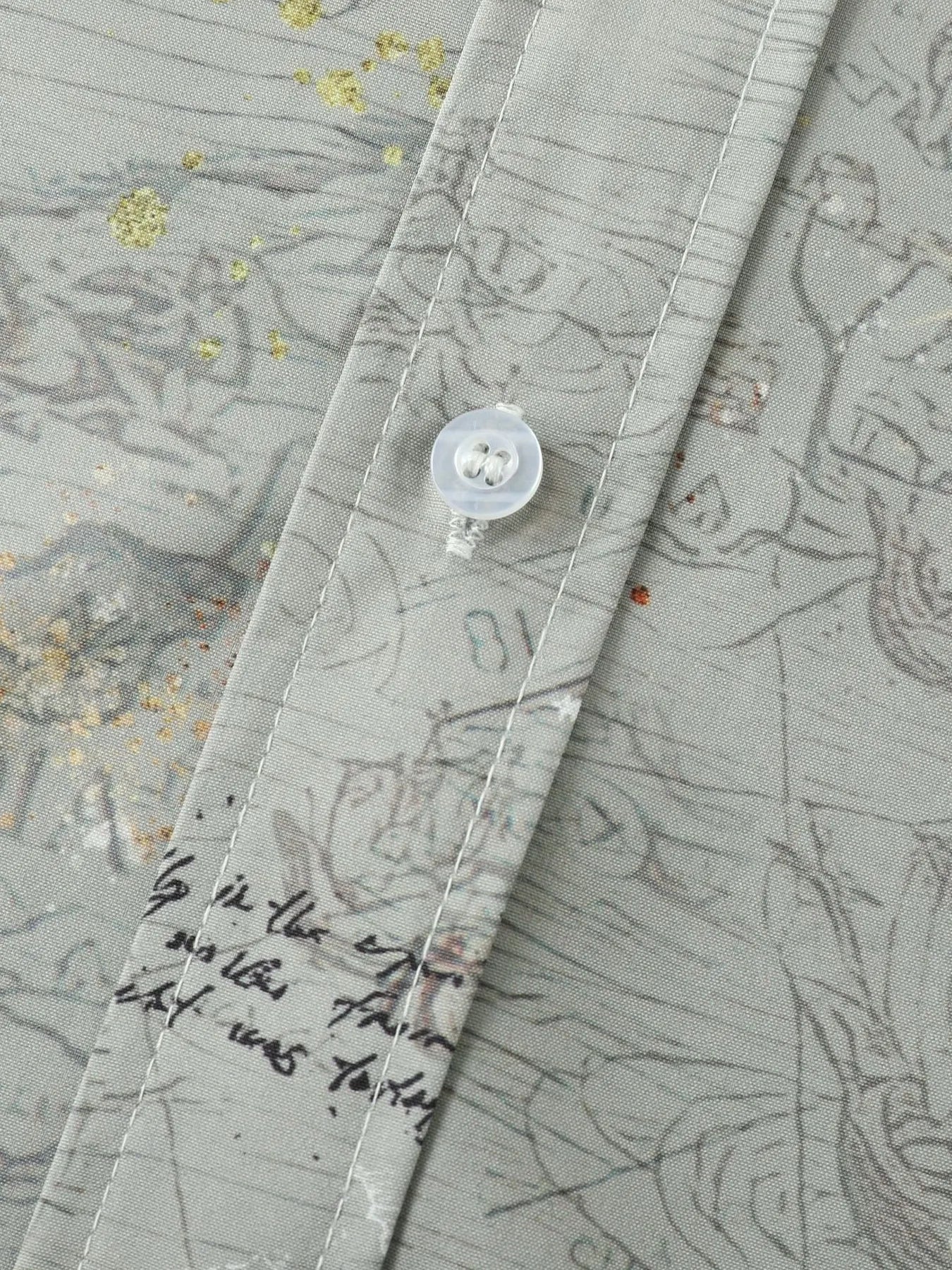 Men's Vintage Map Print Short Sleeve Button Down Shirt NicholesGifts