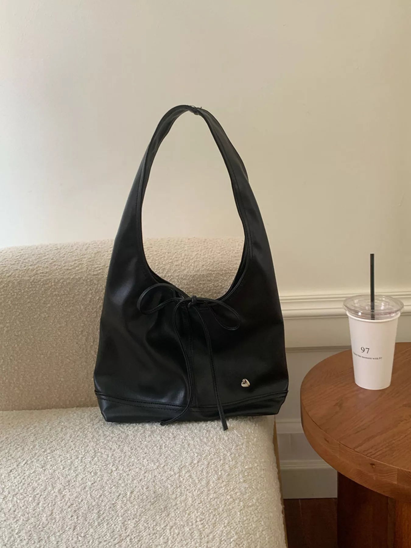 Leather Tied Shoulder Bag nicholesgifts