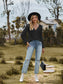 V-Neck Flounce Sleeve Blouse nicholesgifts
