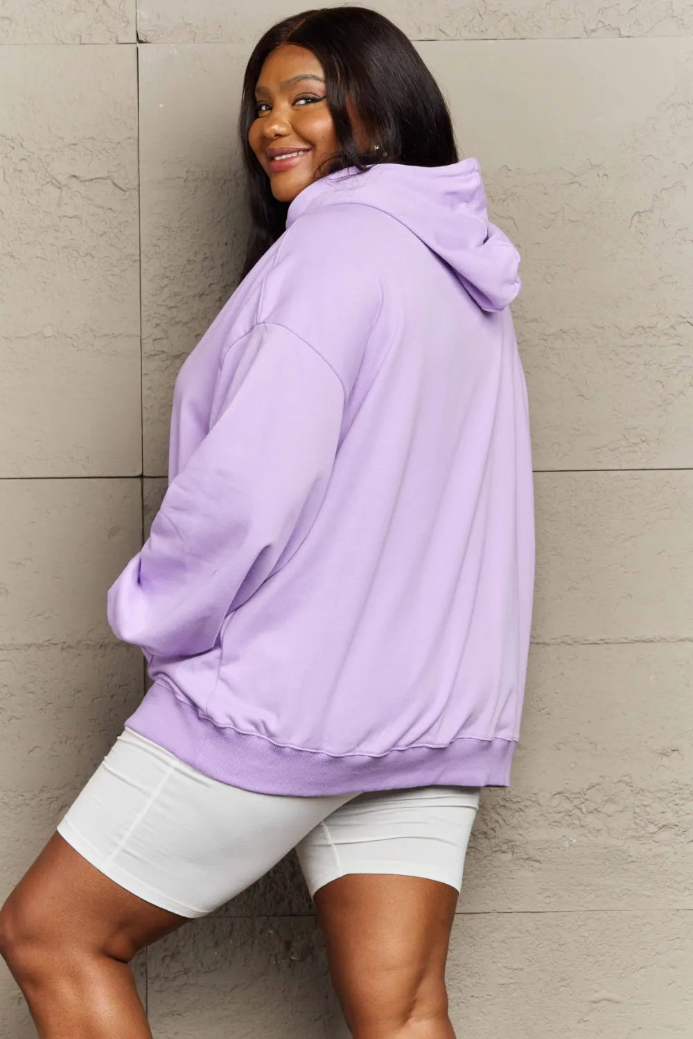 Full Size Drawstring Long Sleeve Hoodie Trendsi