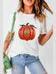 Full Size Sequin Pumpkin Round Neck Short Sleeve T-Shirt nicholesgifts