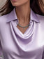 Satin Collar Long Sleeve Blouse nicholesgifts