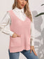 Pocketed V-Neck Sweater Vest nicholesgifts
