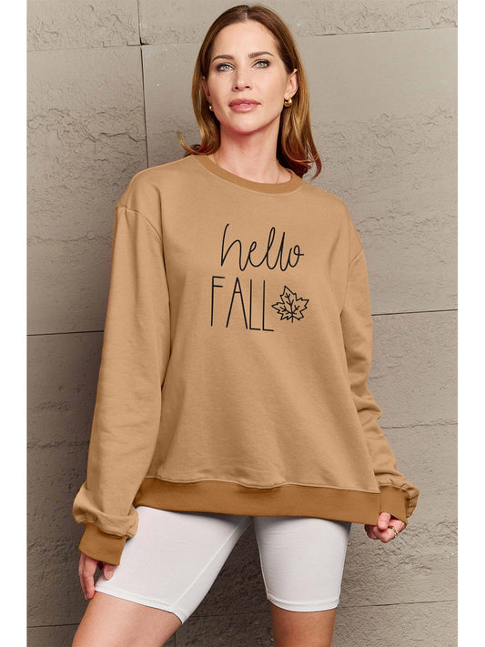 Simply Love Full Size HELLO FALL Graphic Sweatshirt NicholesGifts
