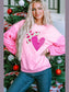 Women Valentine’s Day Sequin Heart Long Sleeve Sweatshirt nicholesgifts