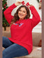 Plus Size MERRY Round Neck Long Sleeve Sweater nicholesgifts