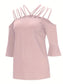 Full Size Cold Shoulder Three-Quarter Sleeve Blouse nicholesgifts
