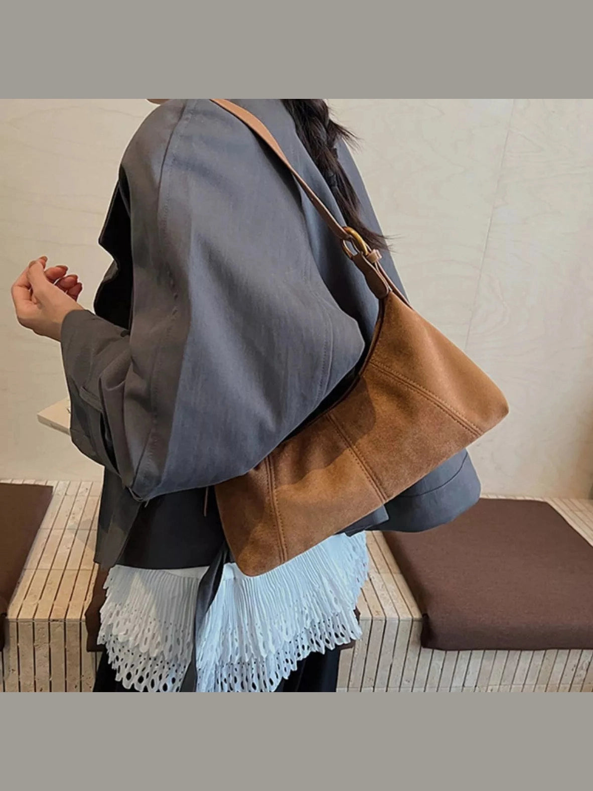 Lightweight Solid Color Shoulder Bag nicholesgifts