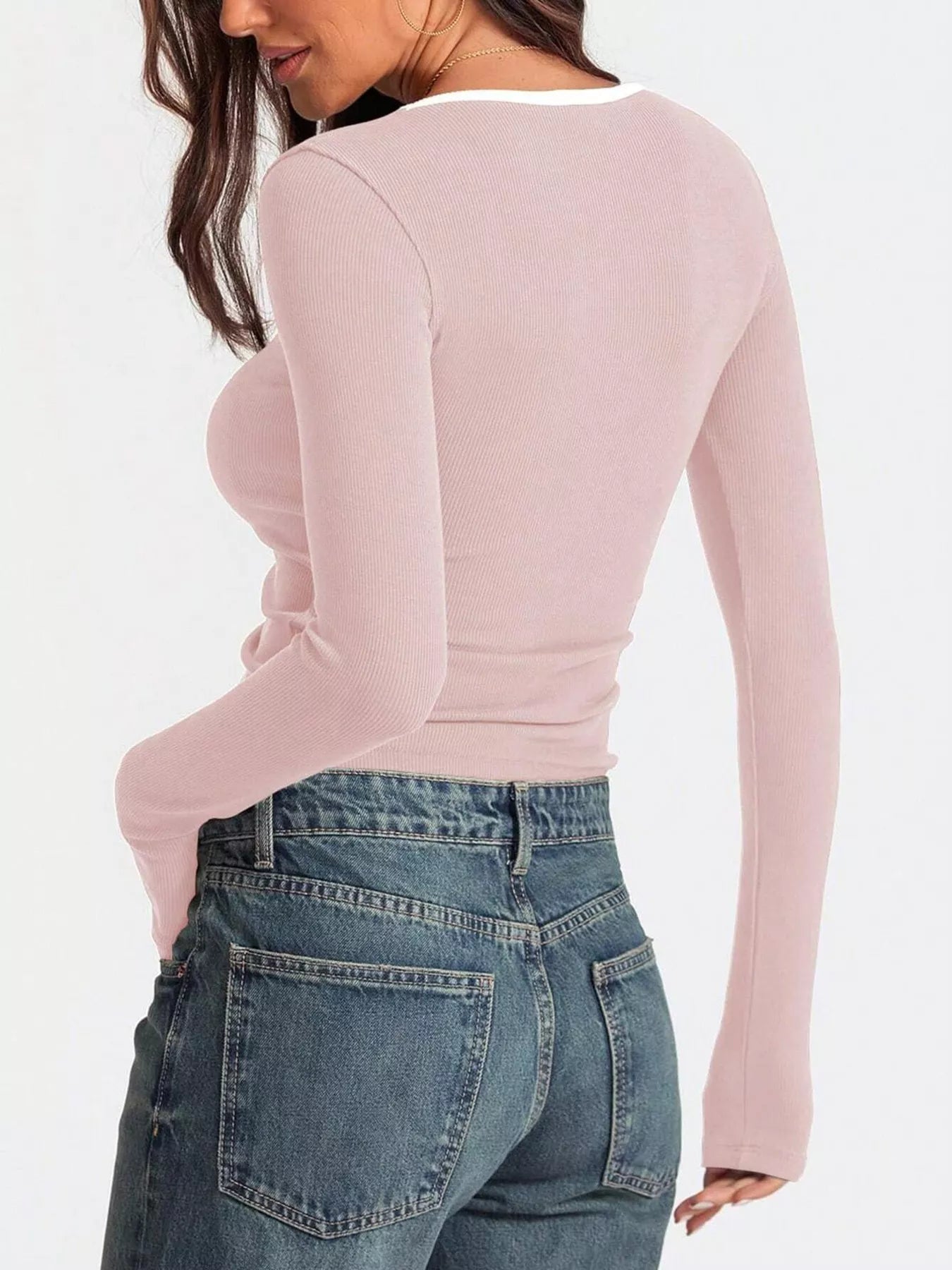 Scoop Neck Long Sleeve T-Shirt Trendsi