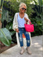 Letter Dropped Shoulder Long Sleeve Cardigan nicholesgifts