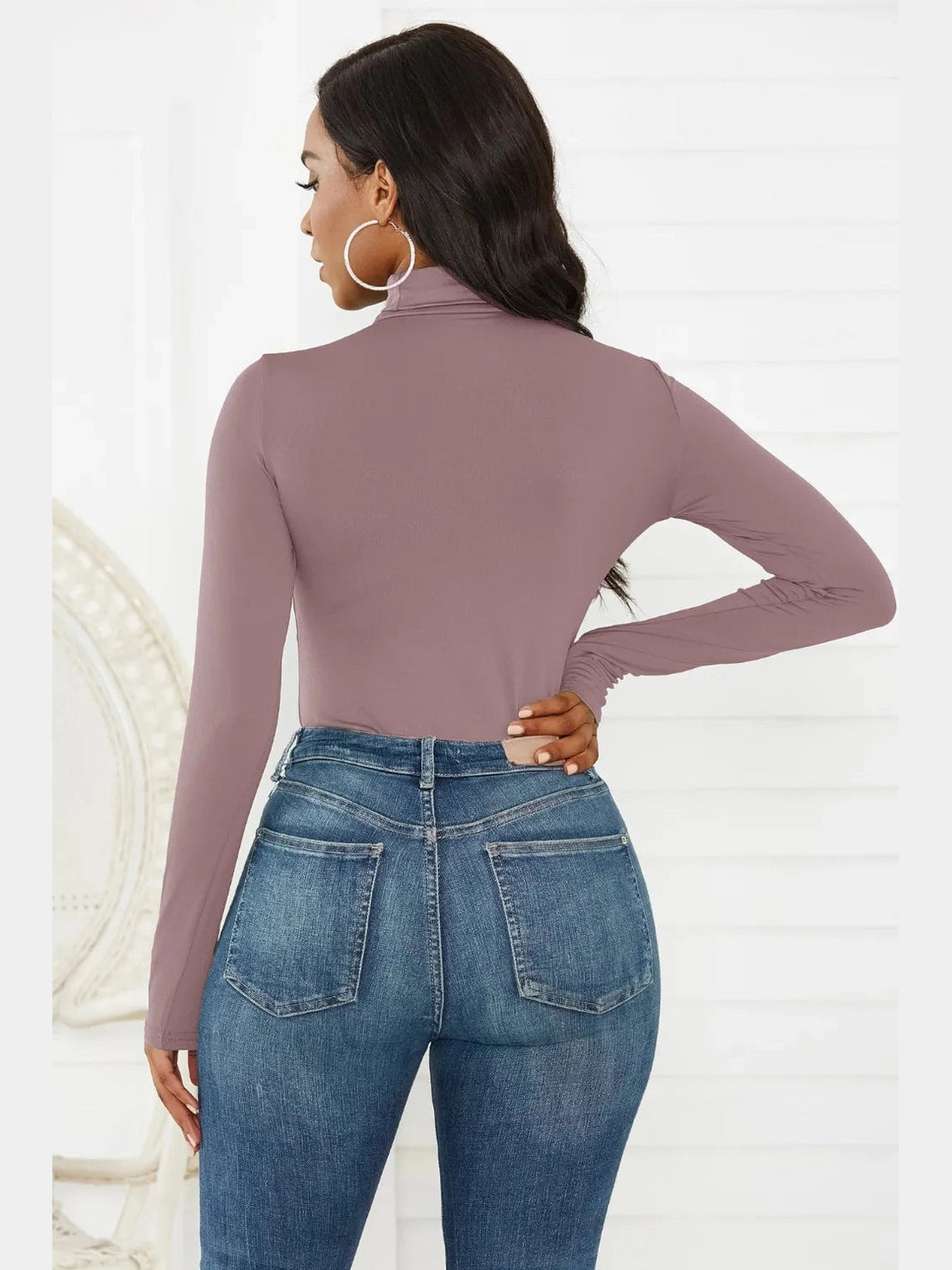 Turtleneck Long Sleeve Bodysuit nicholesgifts