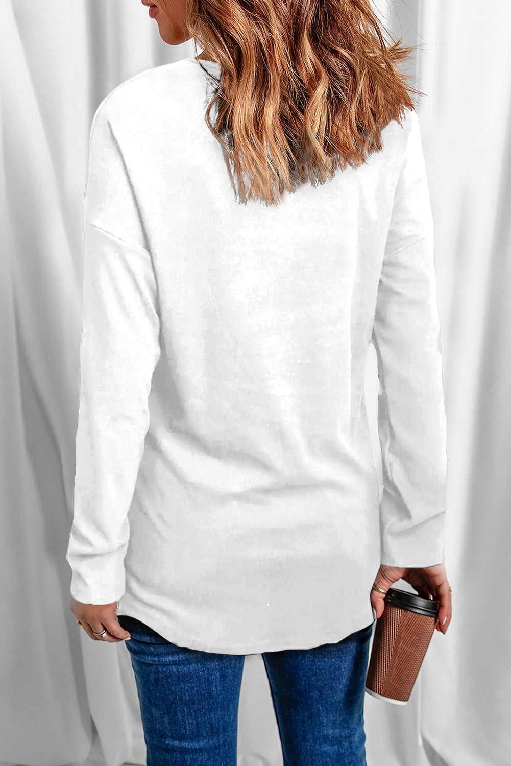 Sequin V-Neck Long Sleeve T-Shirt NicholesGifts