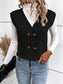 Full Size Button Up V-Neck Sweater Vest nicholesgifts