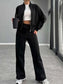 Baseball Collar Zip Up Outerwear and Drawstring Pants Set nicholesgifts