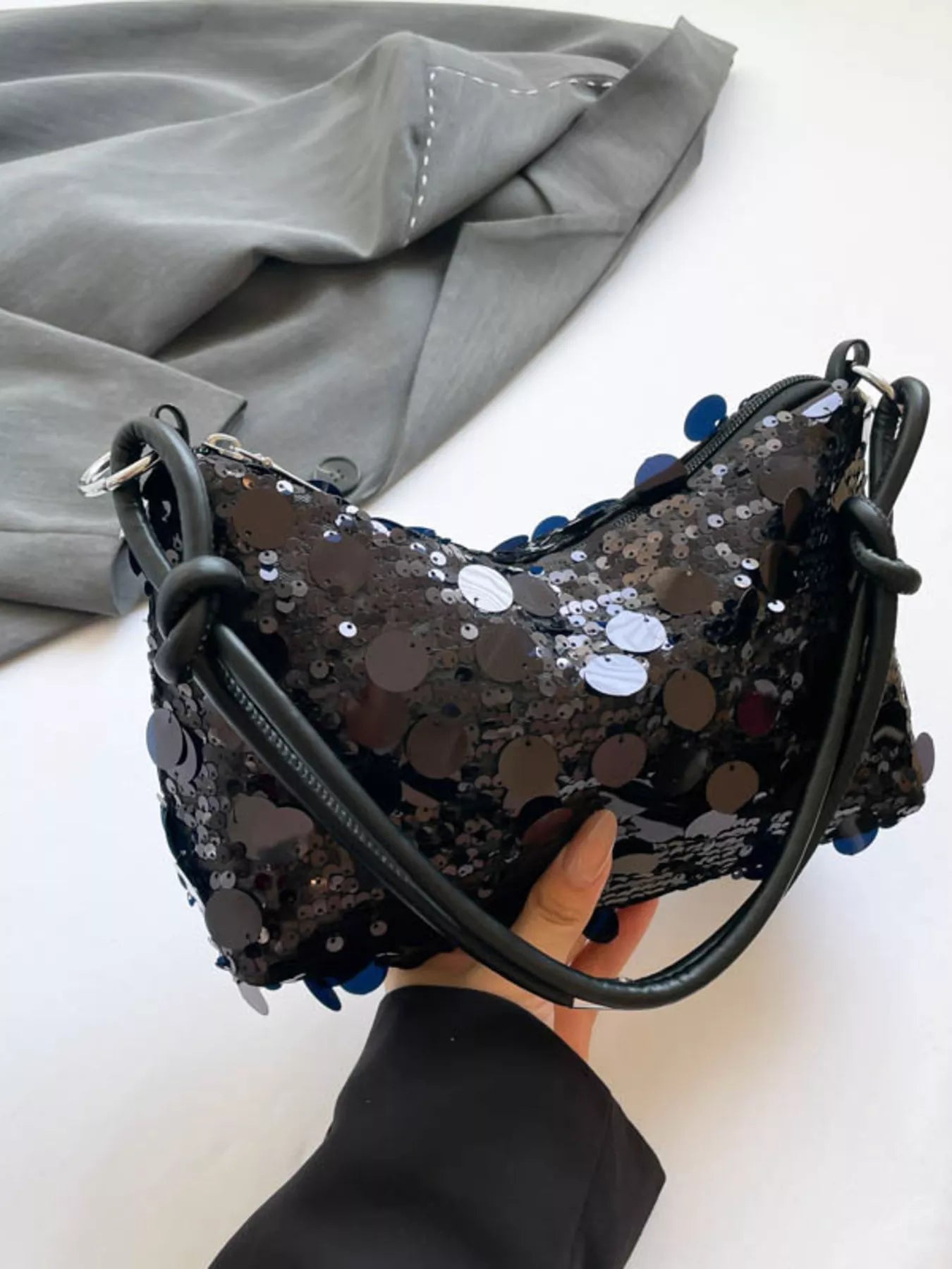 Sequin Embellished Shoulder Bag nicholesgifts