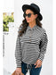 NicholesGifts Women Striped Half-Button Dropped Shoulder Hoodie nicholesgifts