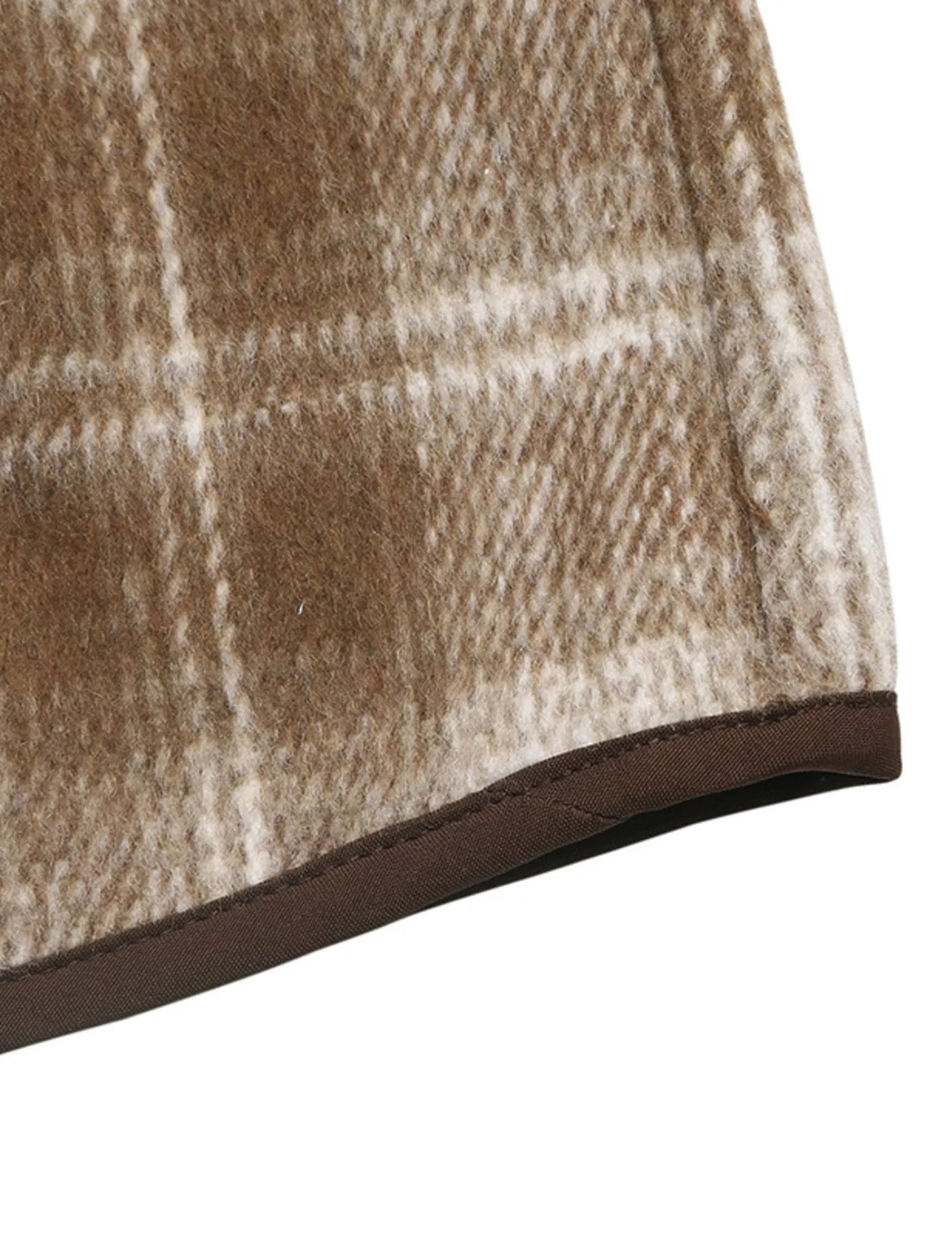 Plaid Long Sleeve Button-Up Jacket Trendsi