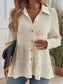 Women Striped Button-Down Tiered Shirt nicholesgifts
