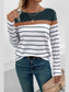 Perfee Striped Round Neck Long Sleeve T-Shirt nicholesgifts