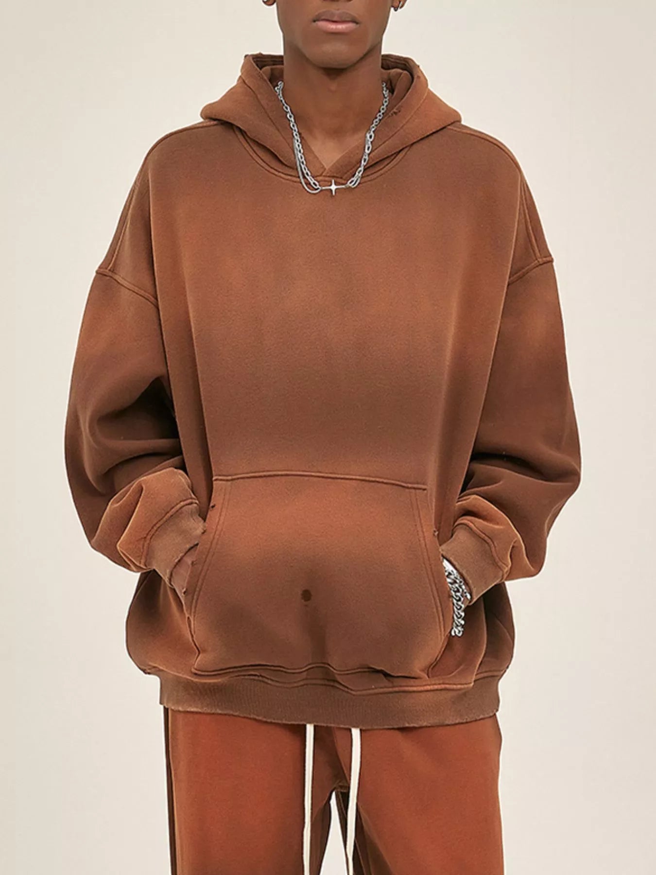 Men's Dropped Shoulder Long Sleeve Hoodie NicholesGifts