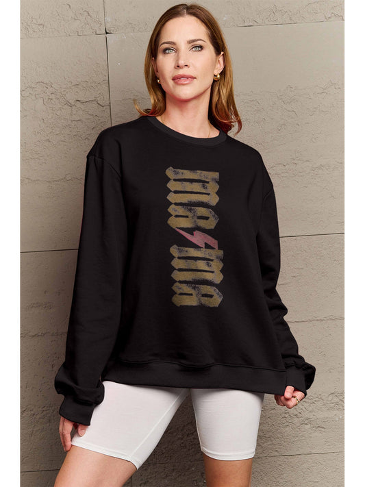 NicholesGifts Women Simply Love Full Size Mama Round Neck Sweatshirt NicholesGifts