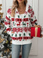 Women Drawstring Christmas Element Zip Up Hooded Jacket nicholesgifts