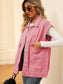 Women Pocketed Button Up Sleeveless Denim Jacket nicholesgifts