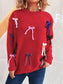 Colorful Bow Round Neck Sweater nicholesgifts