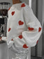 Women Valentine’s Day Heart Round Neck Long Sleeve Sweater nicholesgifts