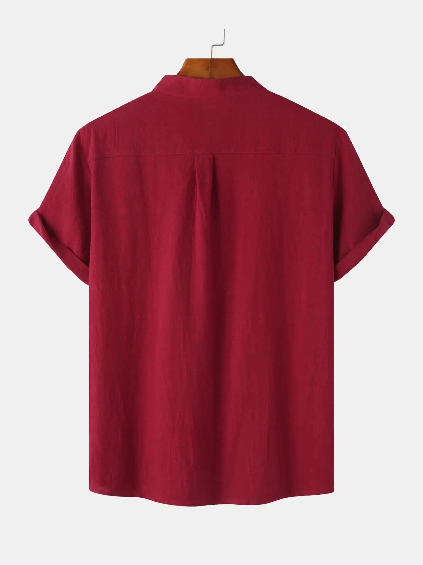Men's Mandarin Collar Short Sleeve Henley Shirt NicholesGifts