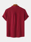 Men's Mandarin Collar Short Sleeve Henley Shirt nicholesgifts
