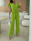 Surplice Wide Leg Belted Jumpsuit nicholesgifts