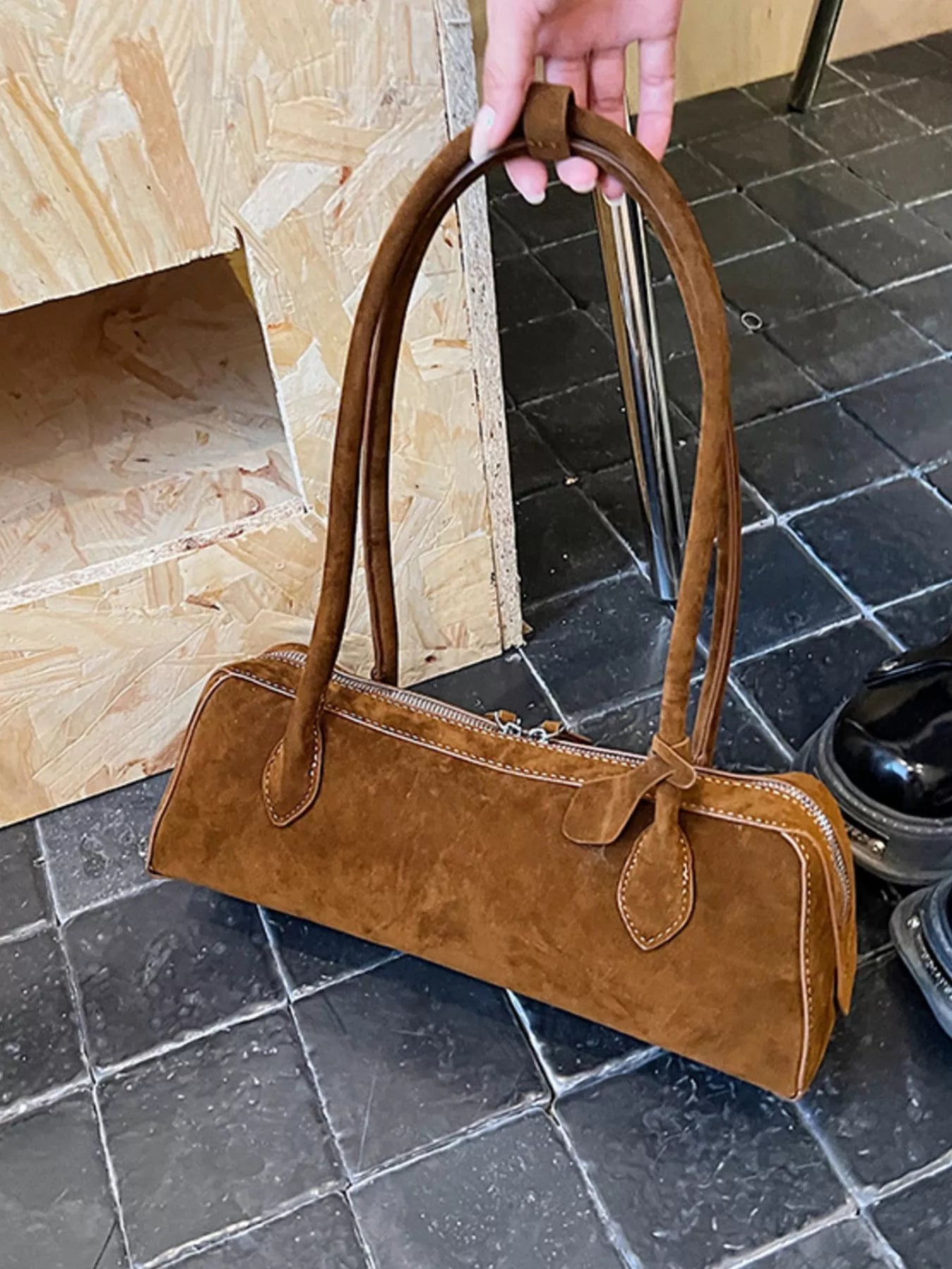 Solid Color Shoulder Bag nicholesgifts