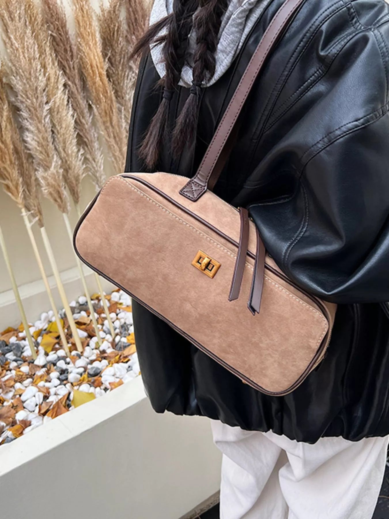 Suede Leather Shoulder Bag nicholesgifts
