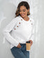 Decorative Button Long Sleeve Sweater nicholesgifts