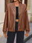 Ivy Lane Zip Up Baseball Collar Dropped Shoulder Jacket nicholesgifts