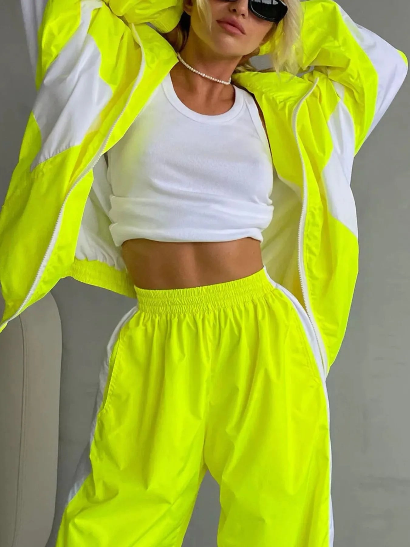 Zip Up Long Sleeve Top and Pants Set nicholesgifts