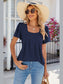 Women Eyelet Square Neck Flutter Sleeve Blouse nicholesgifts