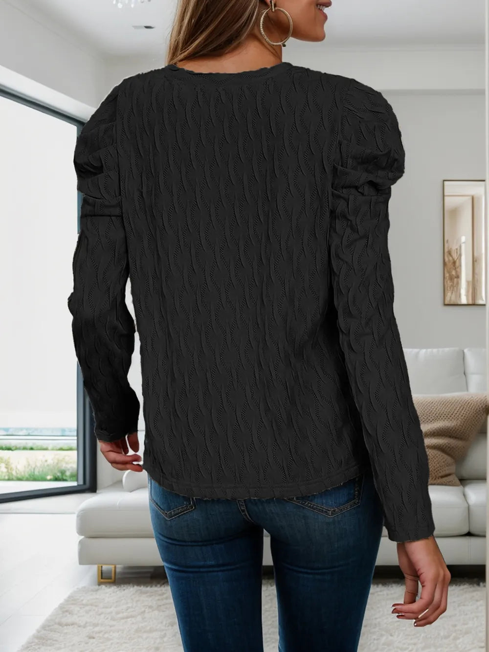 V-Neck Puff Sleeve Top NicholesGifts