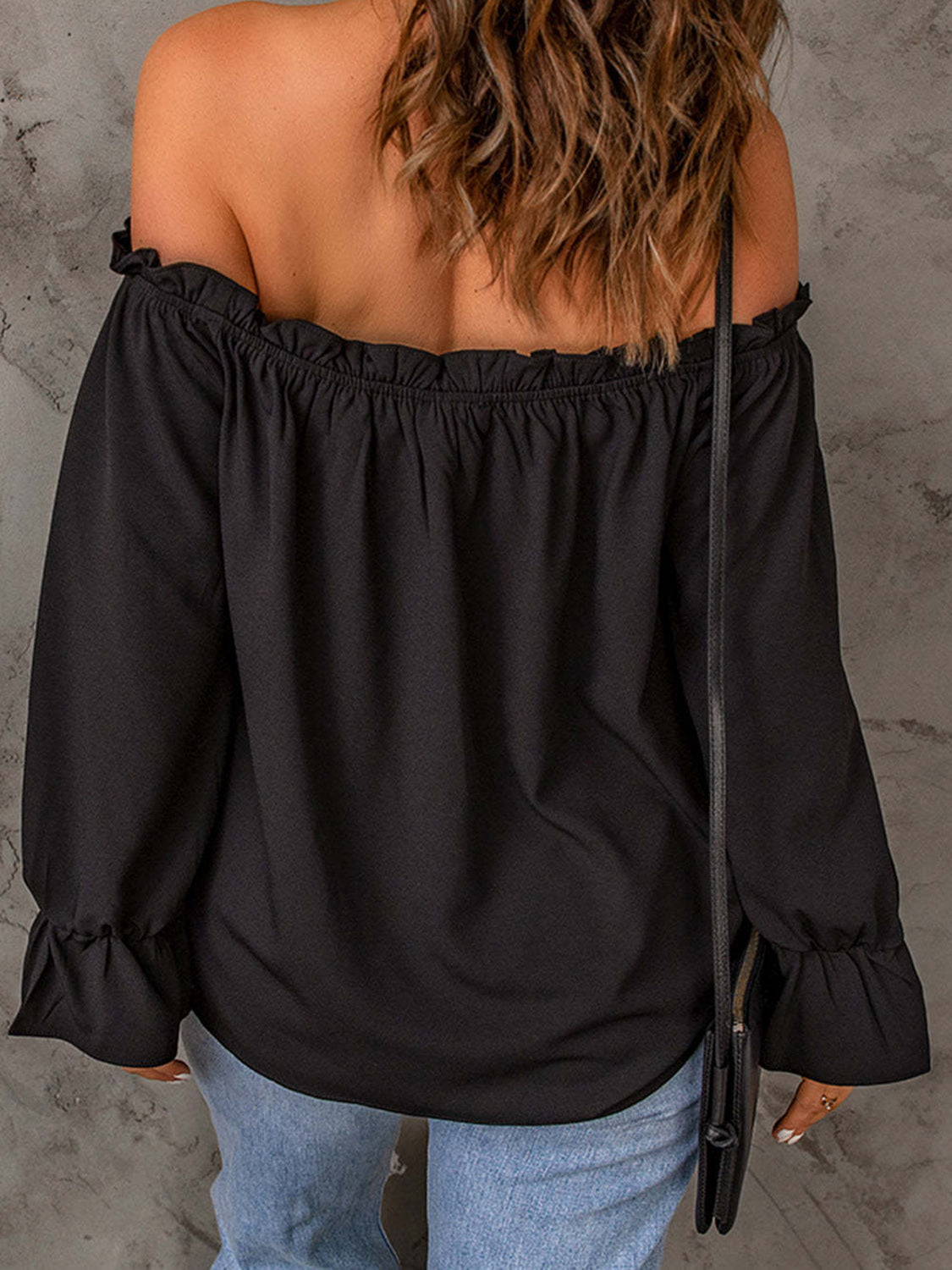 Off-Shoulder Flounce Sleeve Blouse NicholesGifts