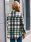 Women Ivy Lane Meet You Outside Plaid Button Down Curved Hem Shacket nicholesgifts