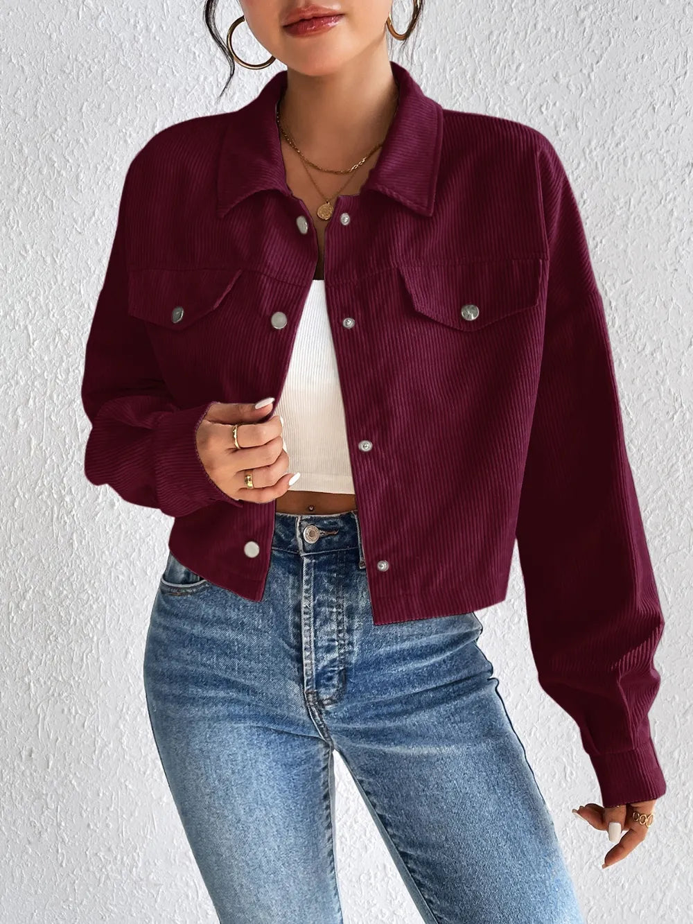 Honey Snap Down Long Sleeve Jacket nicholesgifts