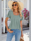 Women Eyelet Square Neck Flutter Sleeve Blouse nicholesgifts